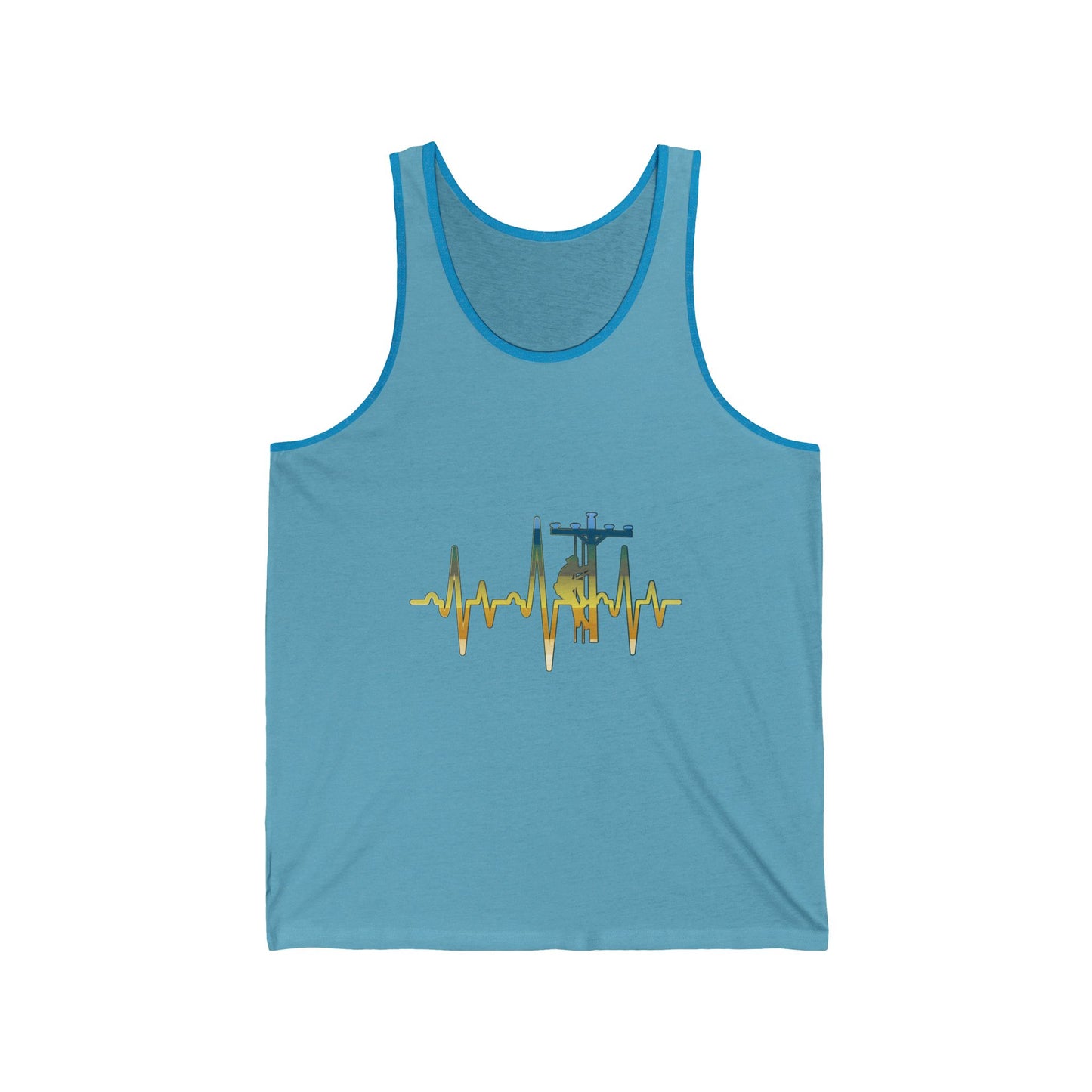 Lineman Tank - Lineman Heartbeat - colored chrome