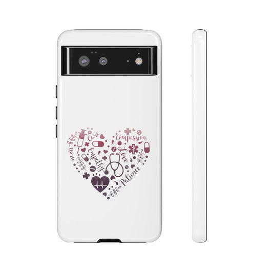 Google Pixel Tough Case - Monogram Heart 1 - White
