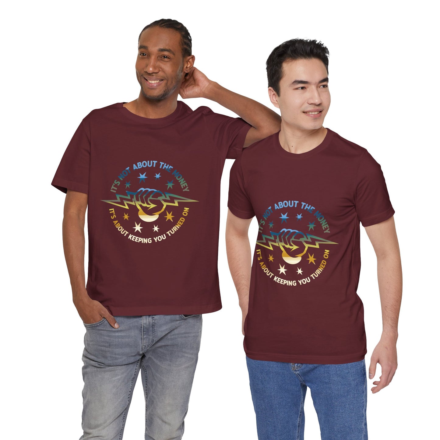 Lineman T-shirt - Its Not About The Money-colored chrome