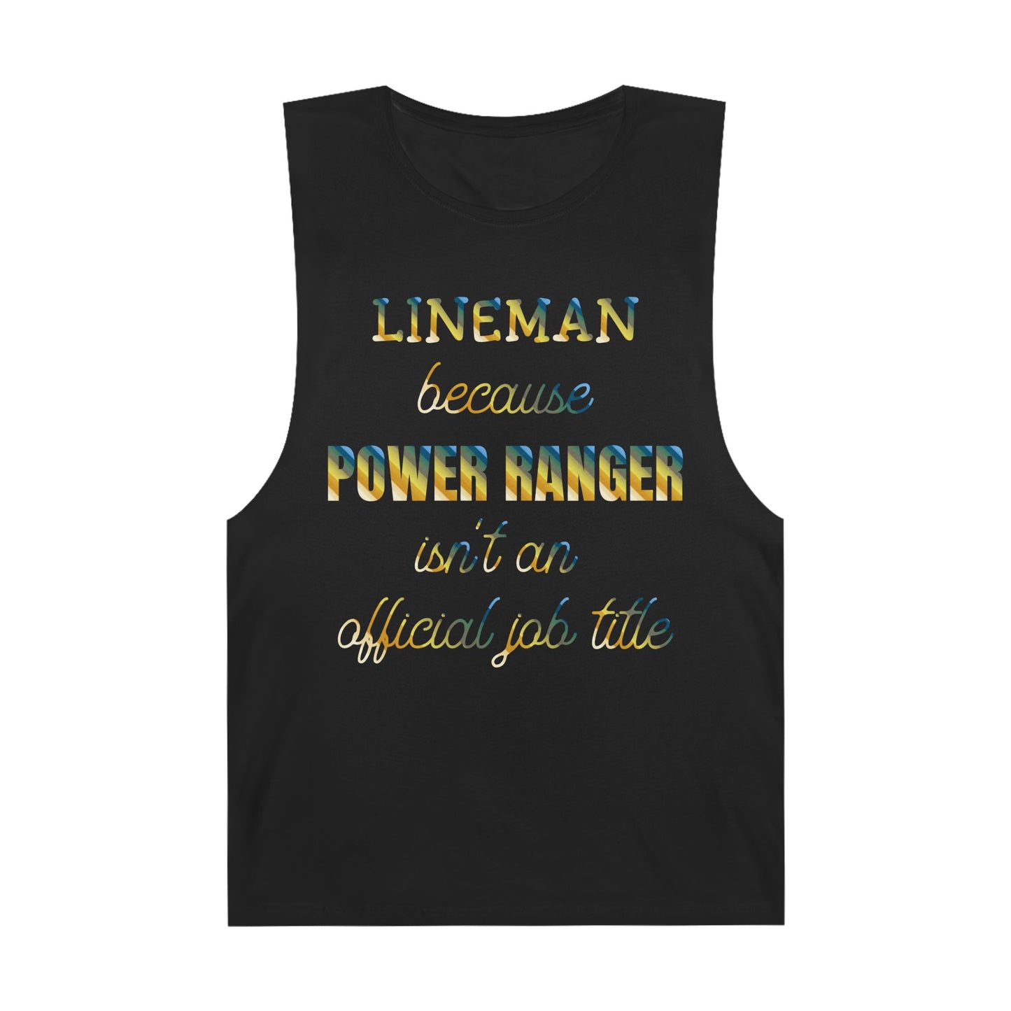 Lineman Tank - Power Ranger job title colored chrome