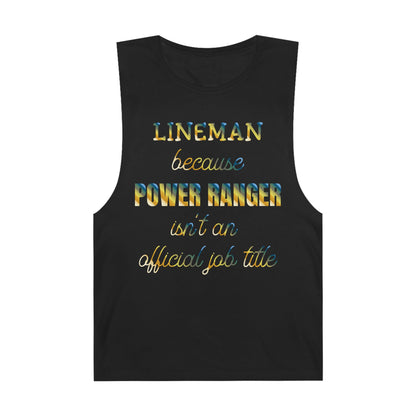 Lineman Tank - Power Ranger job title colored chrome